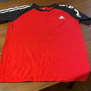 Adidas Kids Red and Black Tee